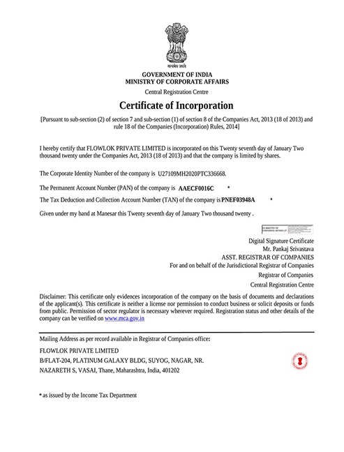 ISO Certificate